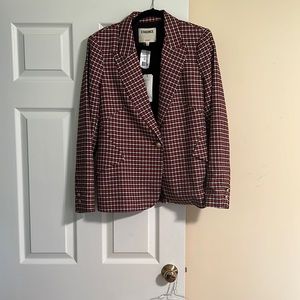 L’Agence Chamberlain Check Peaked Lapel Blazer